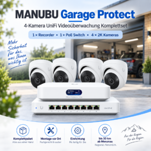 MANUBU Garage Protect – 4-Kamera UniFi Videoüberwachung Komplettset